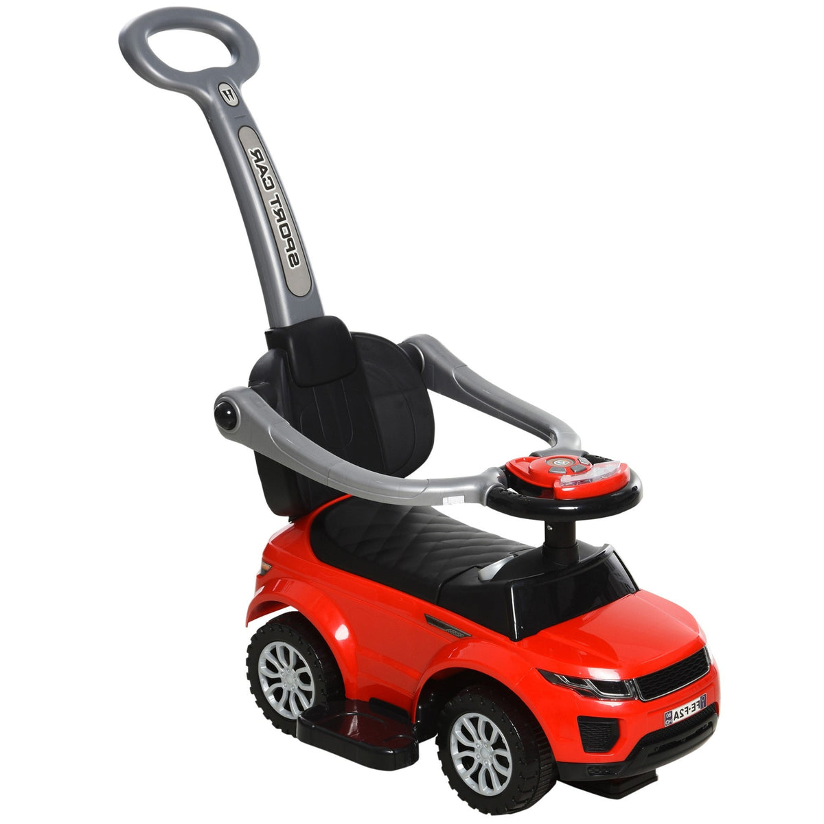 2 In 1 Push Cars for Toddlers Kid Ride on Push Car Stroller Sliding Car with Horn Music Light Function Secure Bar Ride on Toy for Boy Girl 1-3 Years Old Red